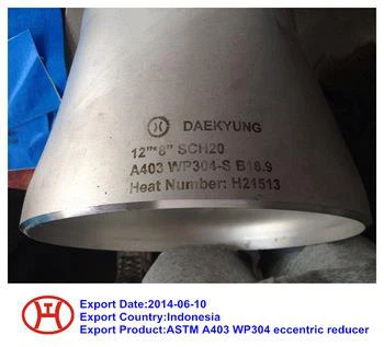 ASTM A 403  WP 304  Hluav Taws Xob Eccentric